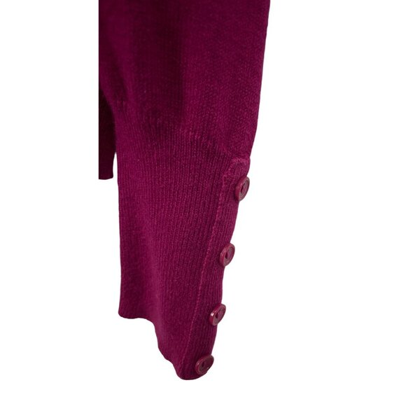Worthington Magenta Cardigan Sweater Button Cuff Detail Womens Size Medium - Picture 5 of 8